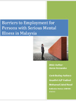 Barriers to Employment for Persons with Serious Mental Illness in Malaysia